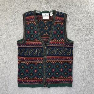 Vintage Chandler Hill Sweater Vest Fair Isle Cottagecore Folk Retro Women Large